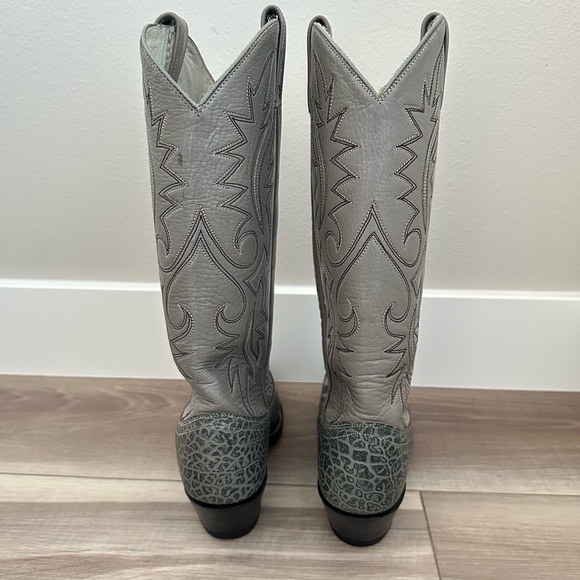 Dan Post Gray Western Patterned Cowboy Boots - Picture 3 of 8